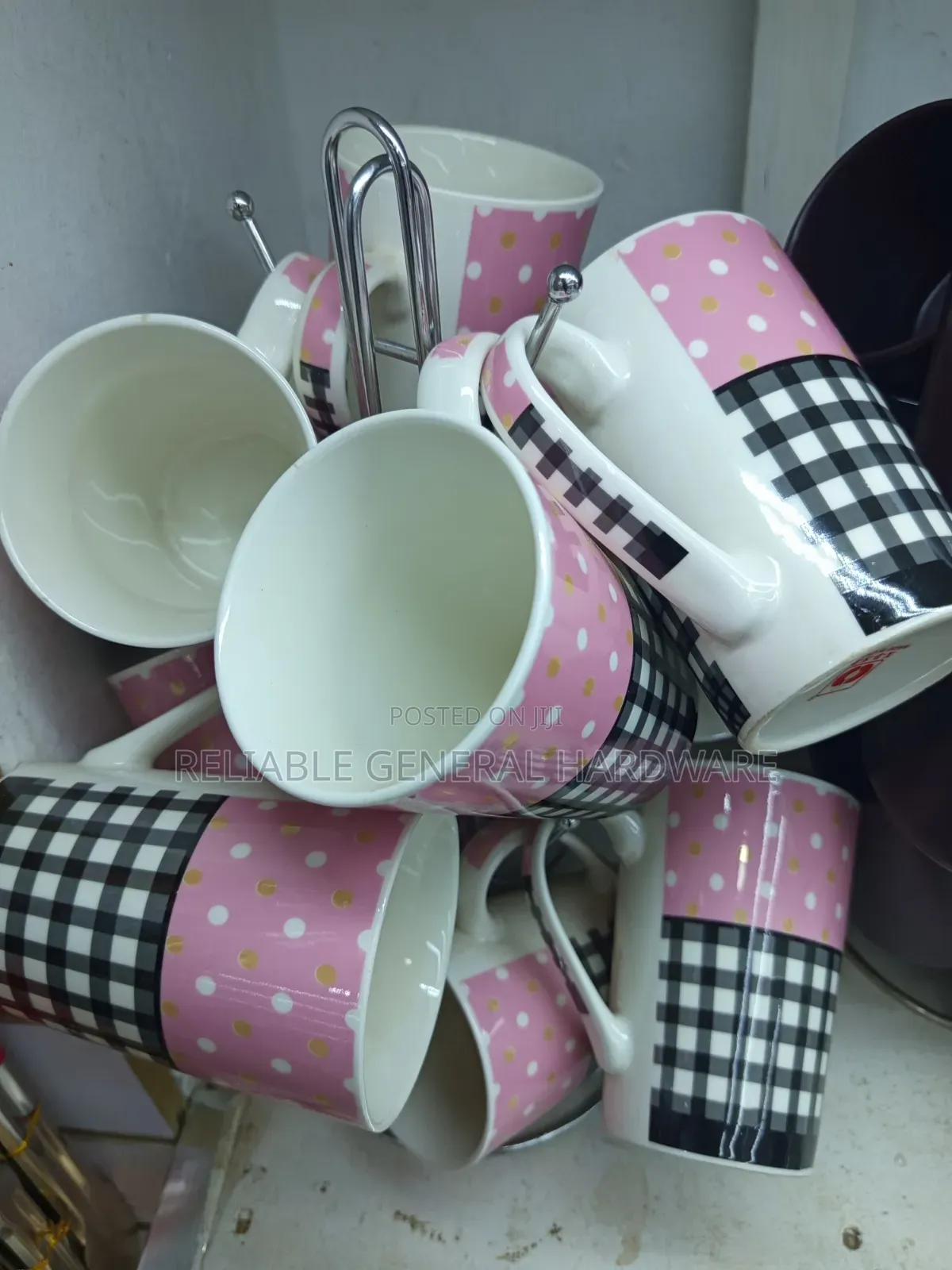 Ceramic Cups 12 Pieces Pink