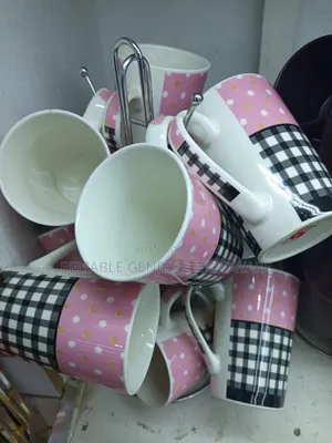 Ceramic Cups 12 Pieces Pink
