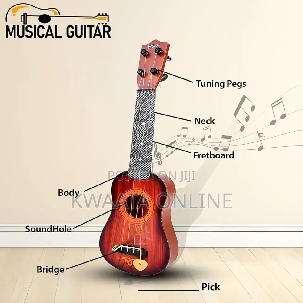 Guitar Toy, 4 Strings Acoustic Musical Instrument for Kids, 22 Cm9