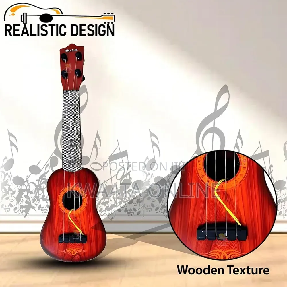 Guitar Toy, 4 Strings Acoustic Musical Instrument for Kids, 22 Cm9