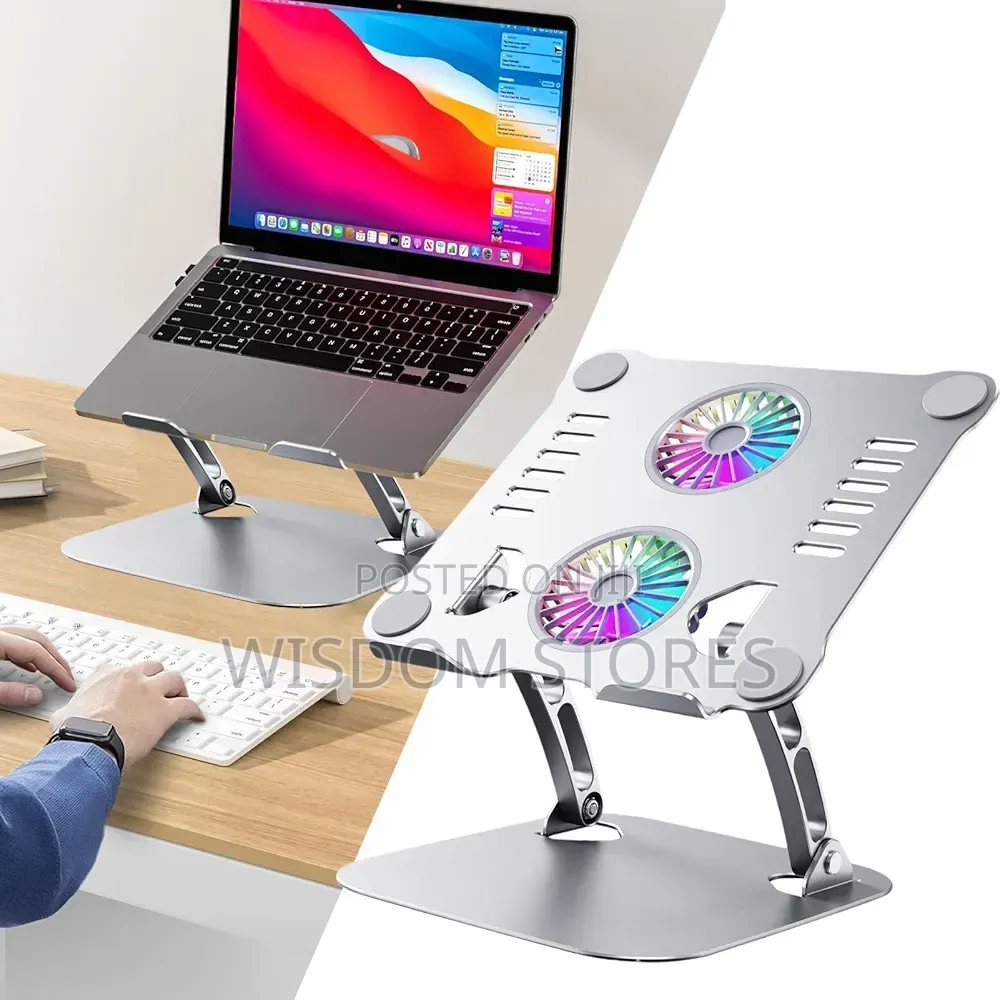 Adjustable Height Laptop Double Fan Metal Cooling Pad