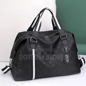 Lv Black Duffle Travel Bag