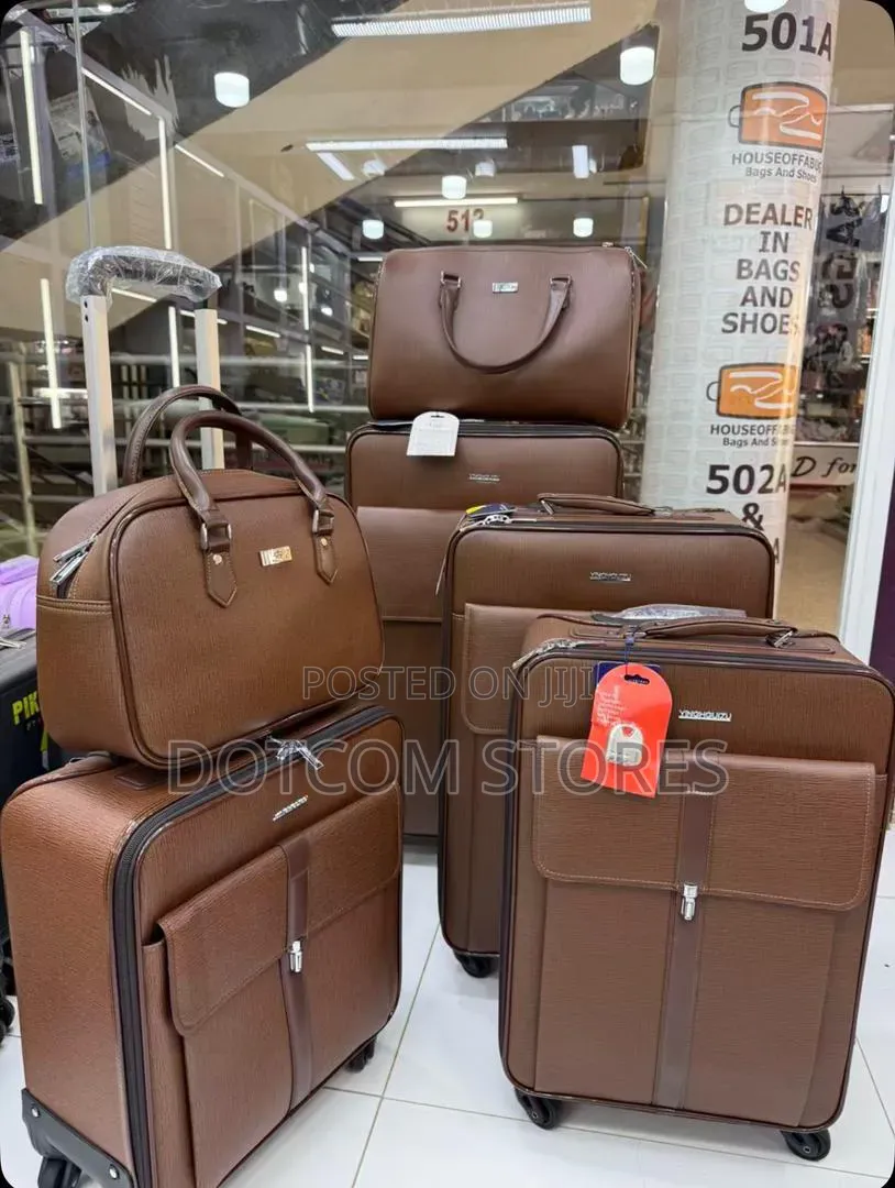 4pcs Set of Leather Travel Suitcase With Wheels