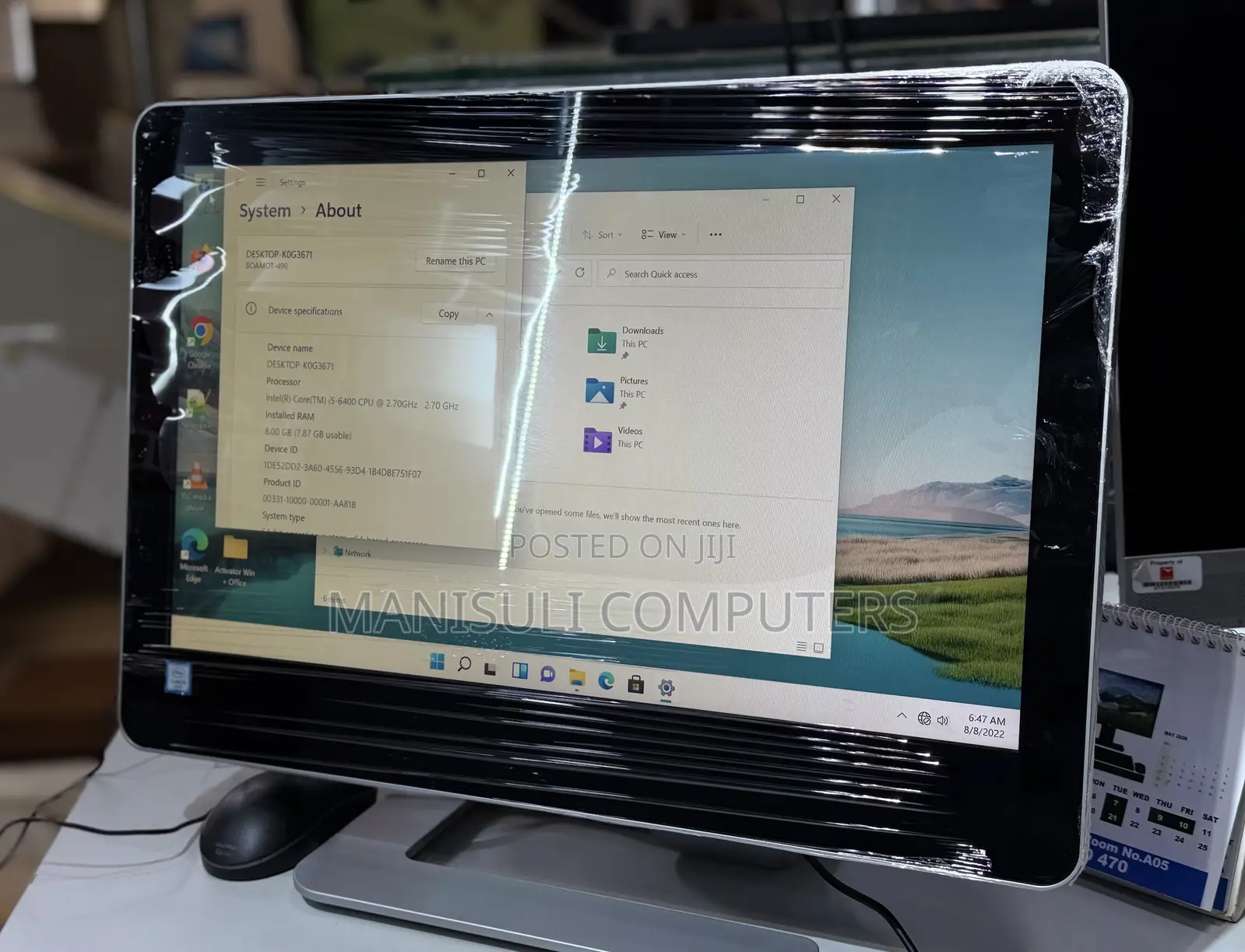 Desktop Computer HP 8GB Intel Core i5 SSD 256GB