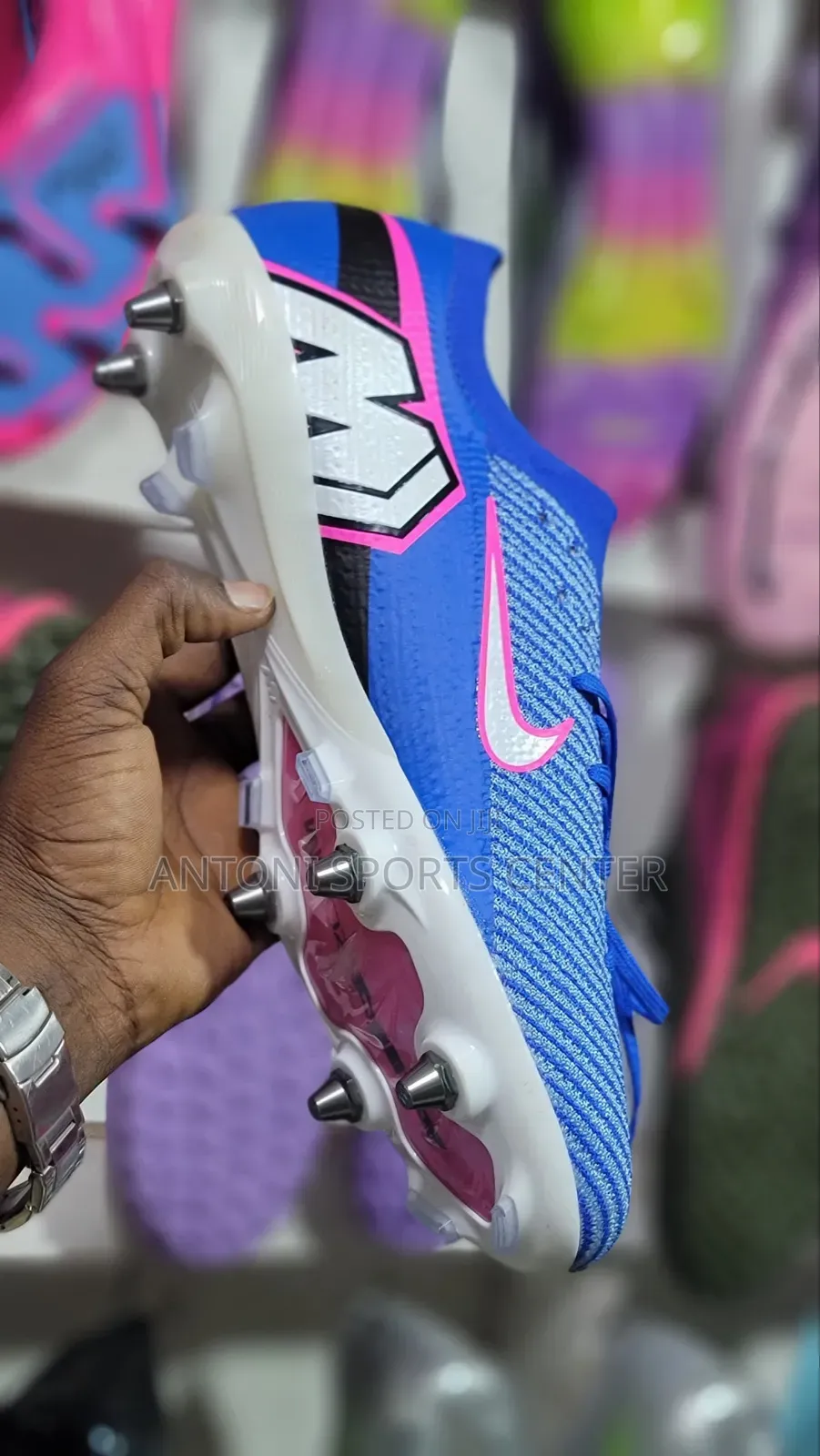Blue Nike Spikes