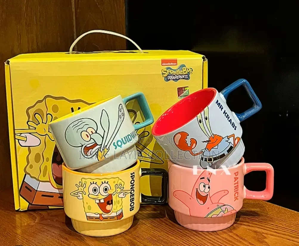 Set of 4 Stackable Ceramic Mugs