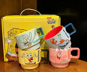 Set of 4 Stackable Ceramic Mugs