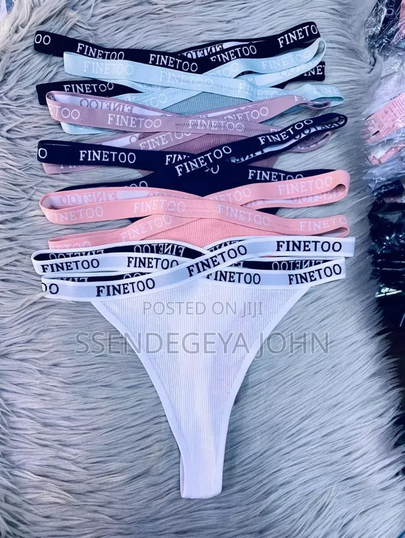 Finetoo Branded Cotton Thong Panties for Women