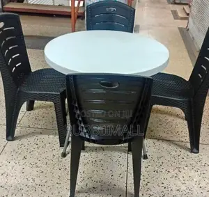Round Foldable Table + 4 Chairs