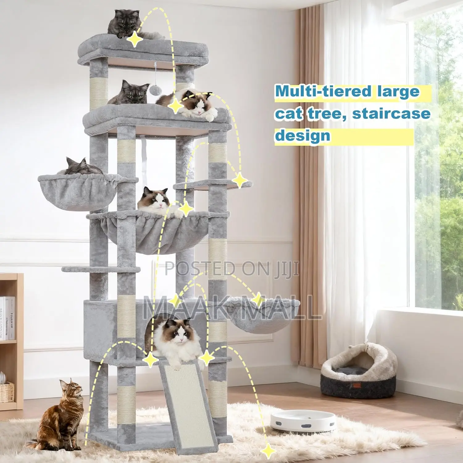 Cat Tree Tower, Scratching Posts With Extra Large Platform