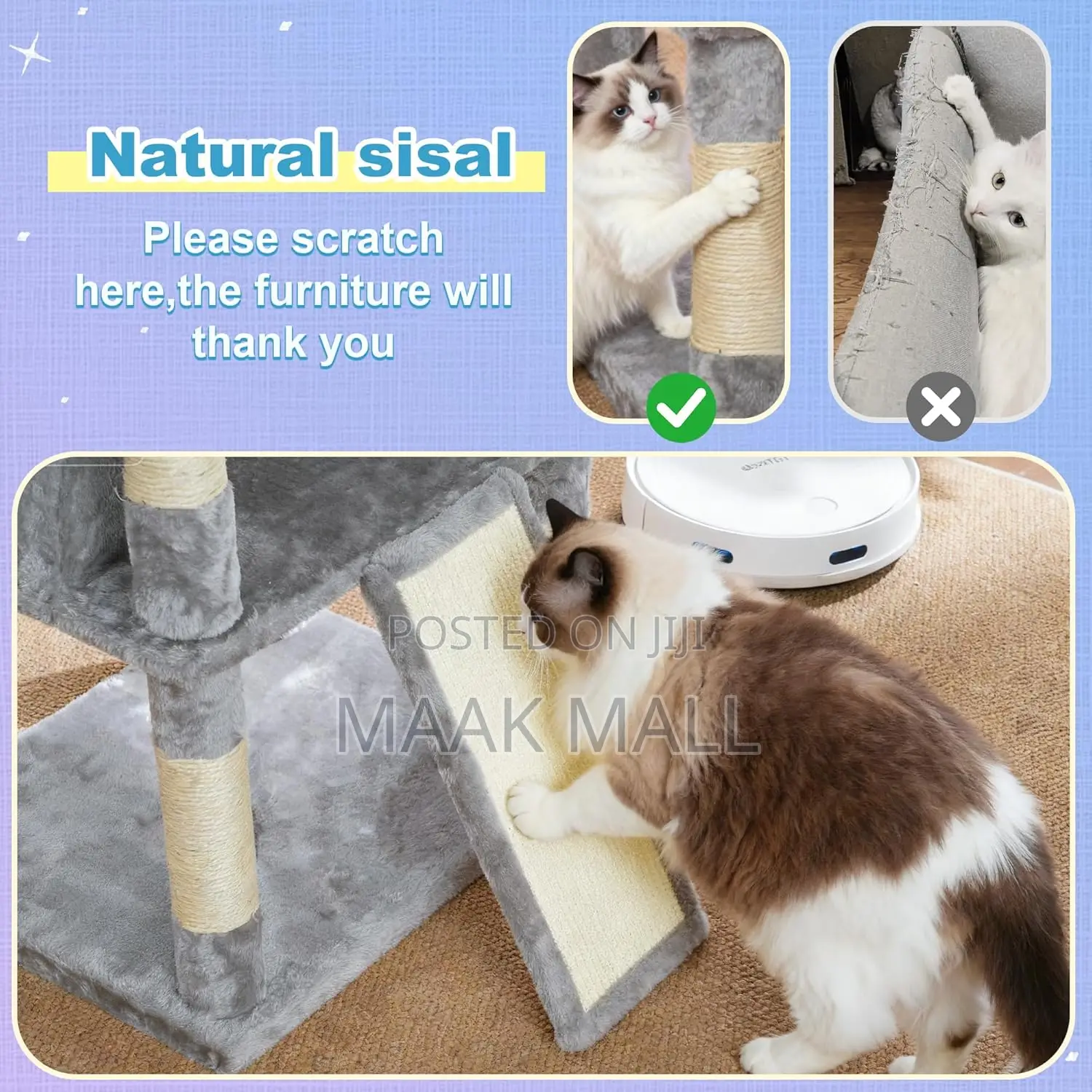 Cat Tree Tower, Scratching Posts With Extra Large Platform
