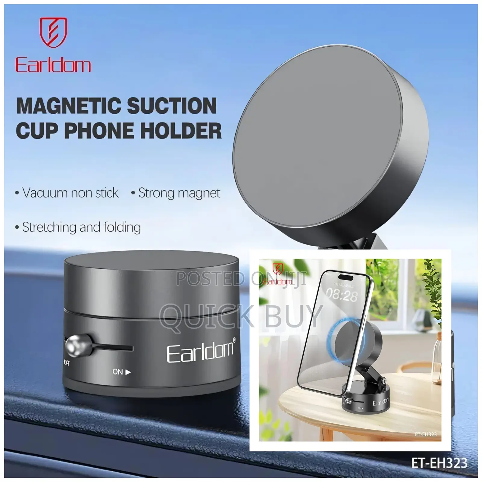 Earldom Foldable Magnetic Suction Car Phone Holder