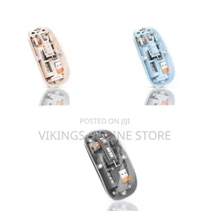 Green Lion Futuristic Transparent Wireless Mouse With Magnetic Cover