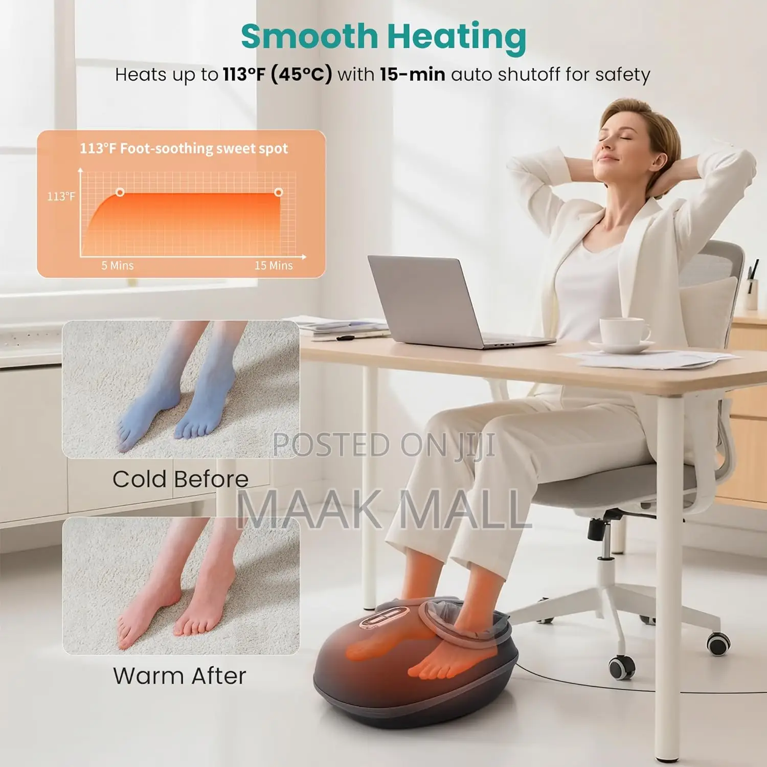 Shiatsu Foot Massager Machine With Soothing Heat, Deep Kneading
