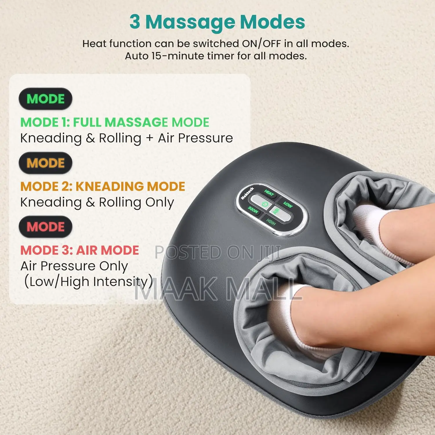 Shiatsu Foot Massager Machine With Soothing Heat, Deep Kneading
