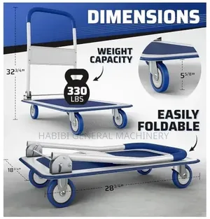Folding Heavy Duty/Platform Cart Trolley With Puncture Resistant Tires