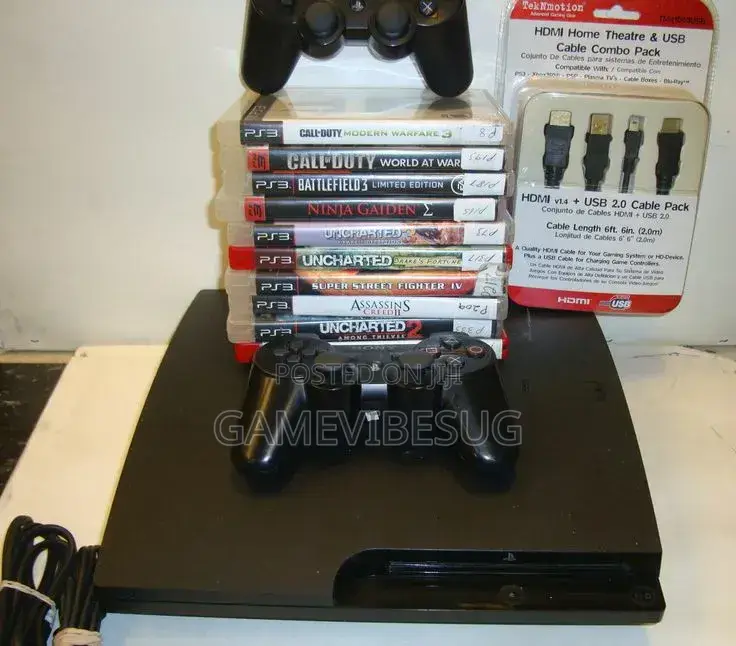 Ultimate Ps3 Gamer Pack: 173games, 2 Wireless Pads, All Cables Set