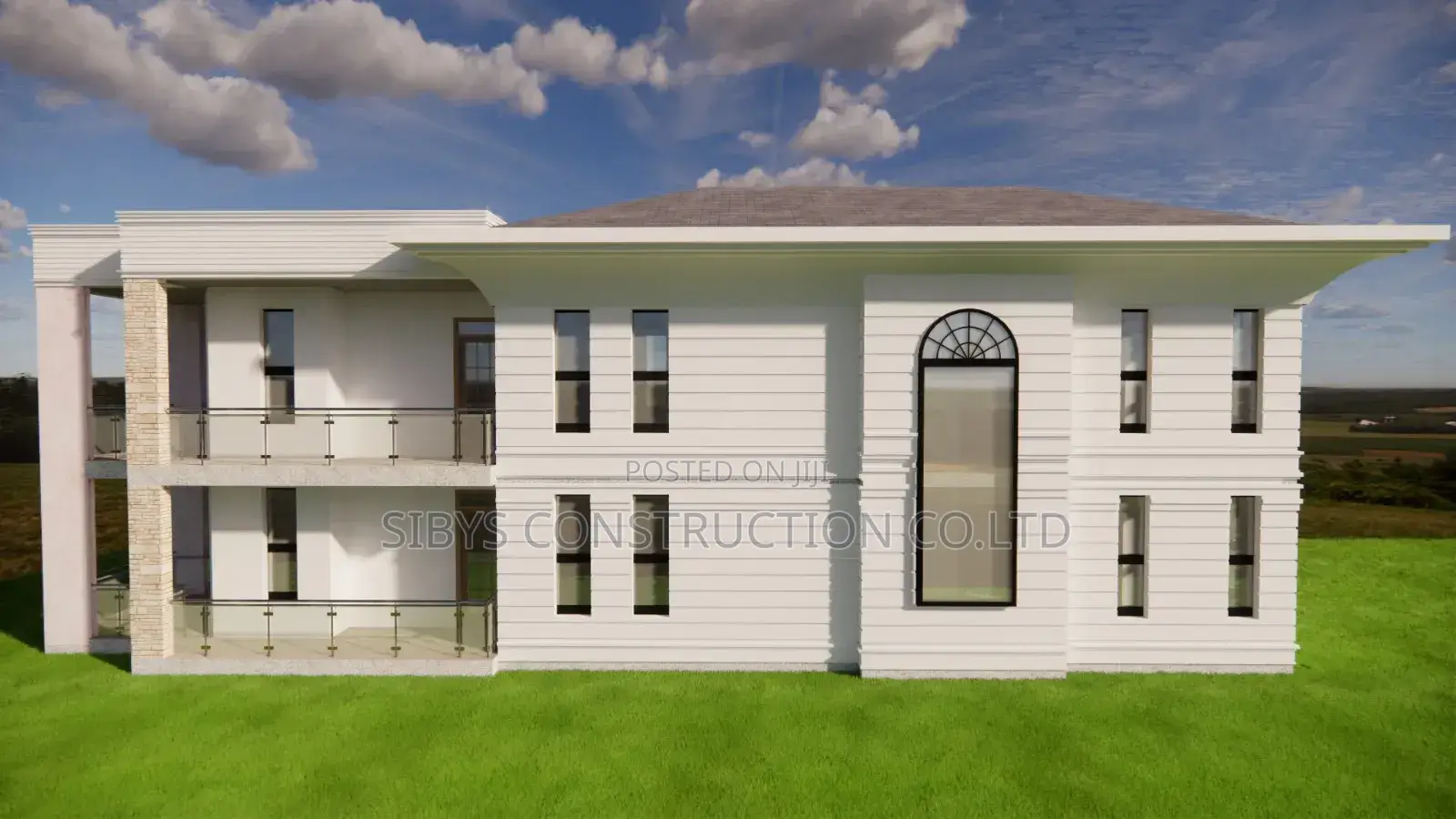 Artistic Impression of a Simple 3 Storied House