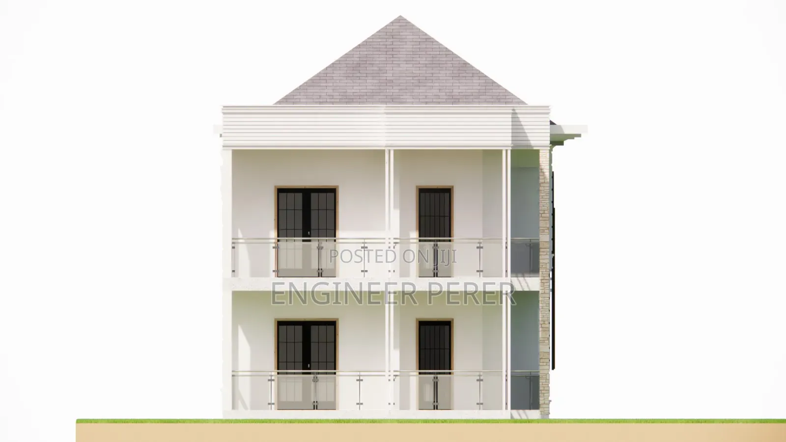 Artistic Impression of a Simple 3 Storied House