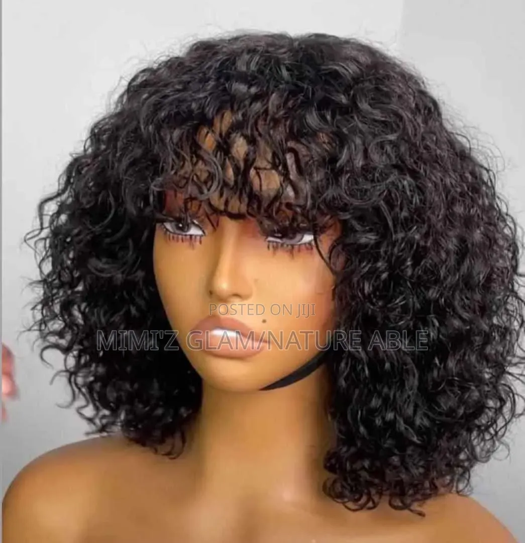 Curly Human Wig With Fringe
