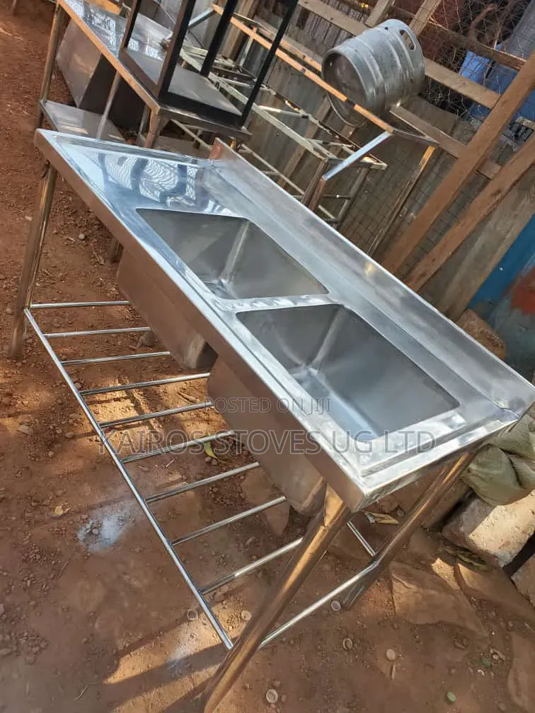 Large Double Stainless Steel Fabricated Commercial Sink(Heavy Duty)