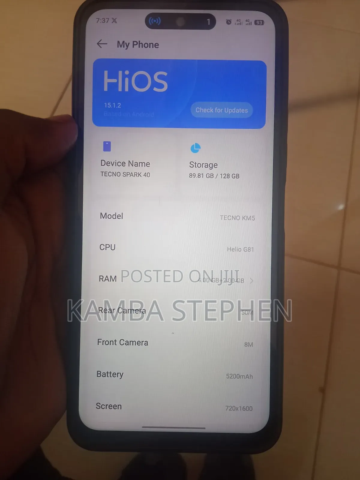 Tecno Spark 40 128 GB Black