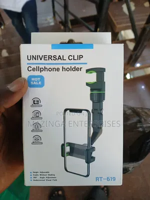 Universal Clip Cellphone Holder for Use in Vehicles or on Furniture