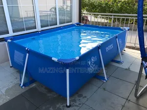 3mtx2mtrx75cm Intex Rectangular Metal Frame Above Ground Swimming Pool