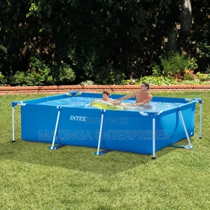 3mtx2mtrx75cm Intex Rectangular Metal Frame Above Ground Swimming Pool