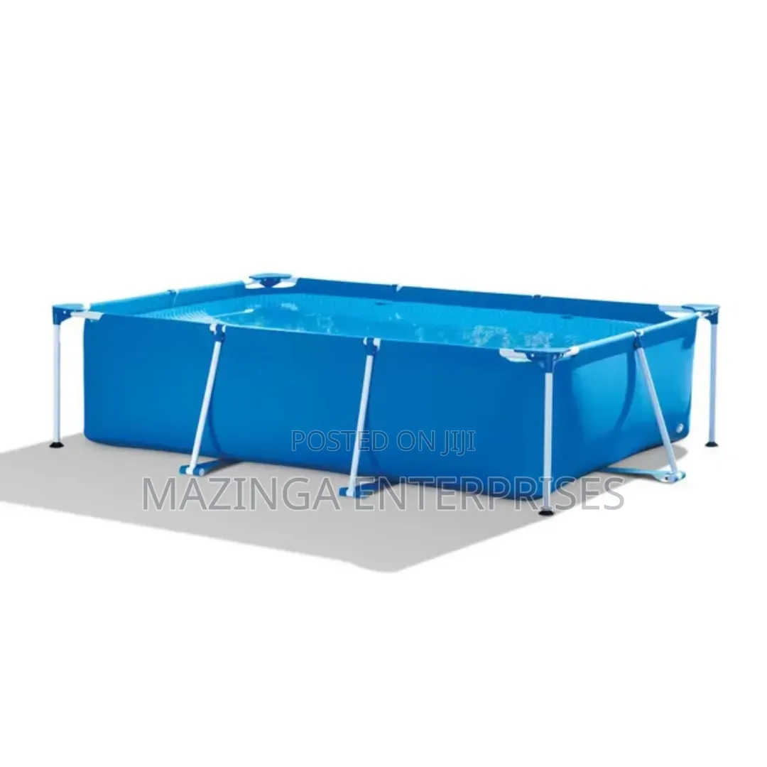 3mtx2mtrx75cm Intex Rectangular Metal Frame Above Ground Swimming Pool