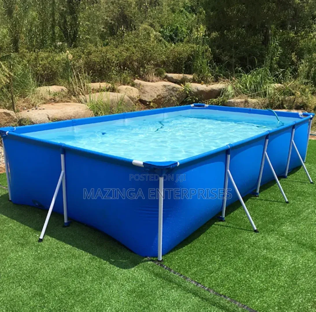 4.5mx2.2mx75cm Intex Rectanglar Metal Frame Above-ground Swimming Pool