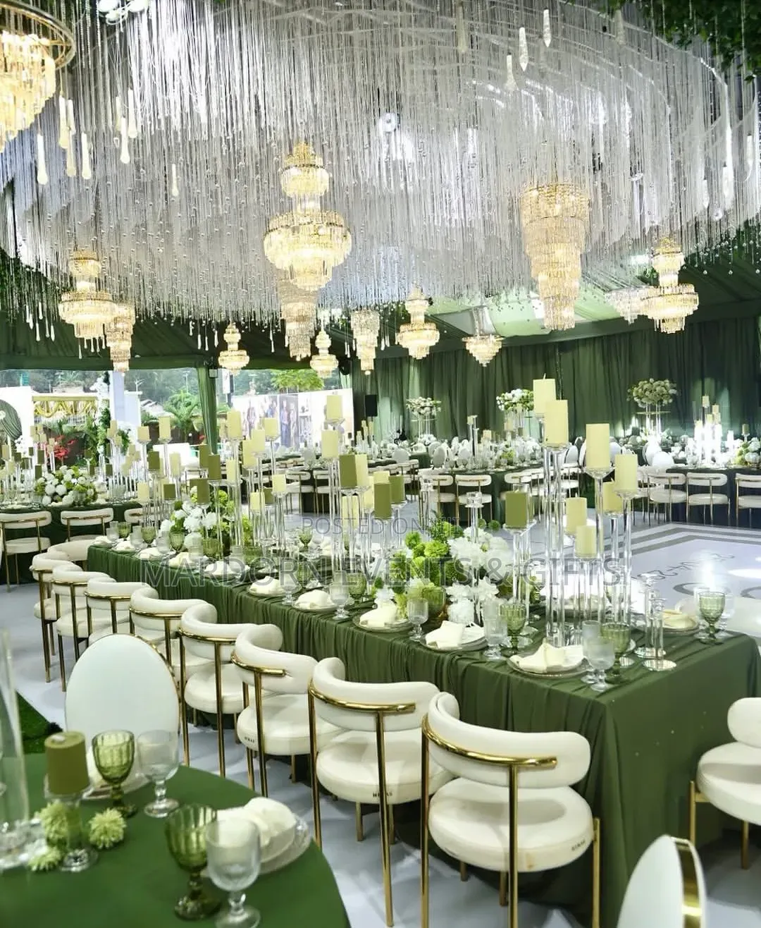 Luxury Emerald Green Wedding Setup | Elegant Reception Décor