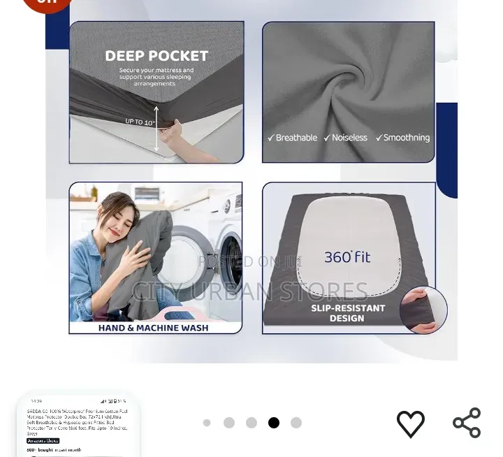 Light Grey Water Proof Mattress Protector