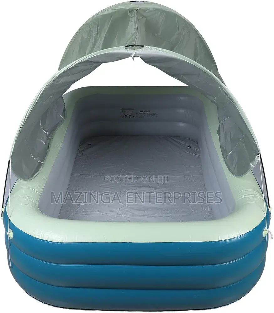 Inflatable Pool With Removable Sunshade Canopy