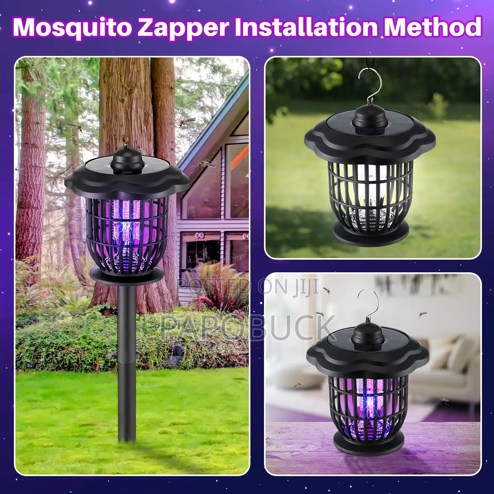 Multi-Functional Solar-Powered Mosquito Killing Lamp.