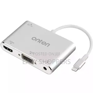 iPhone to Hdmi and Vga + Av (3 in 1 Smart Adapter) 1080p Quality