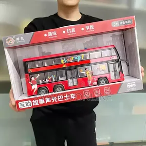 Double Decker Kids Bus Toy With Lights & Sounds - Friction Powered