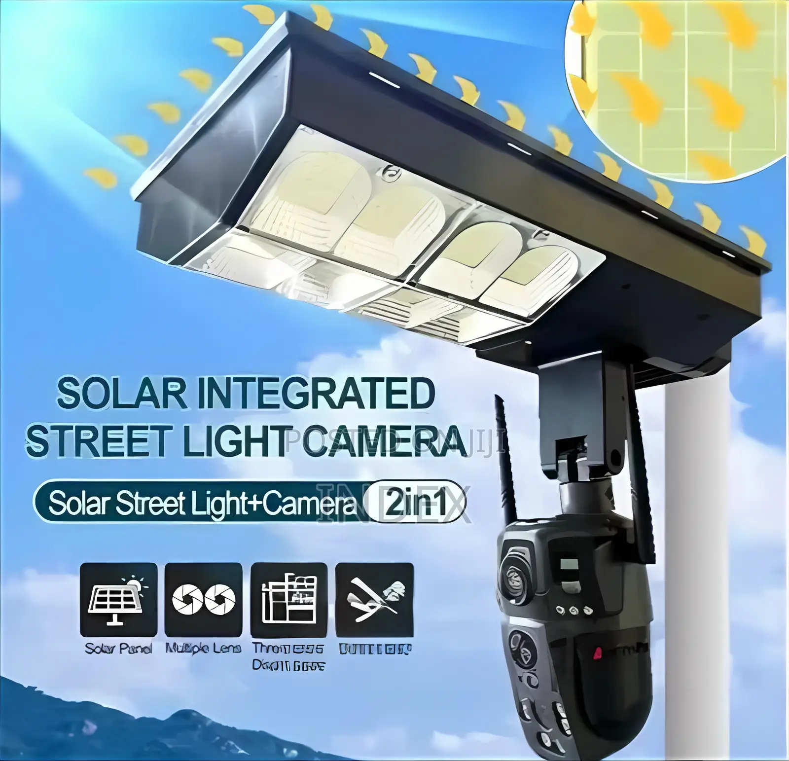 4g 2-in-1 Solar Street Light Camera Outdoor, 12mp Dual Lens PTZ