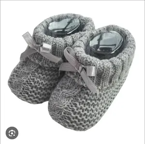 Grey Knitted Baby Booties