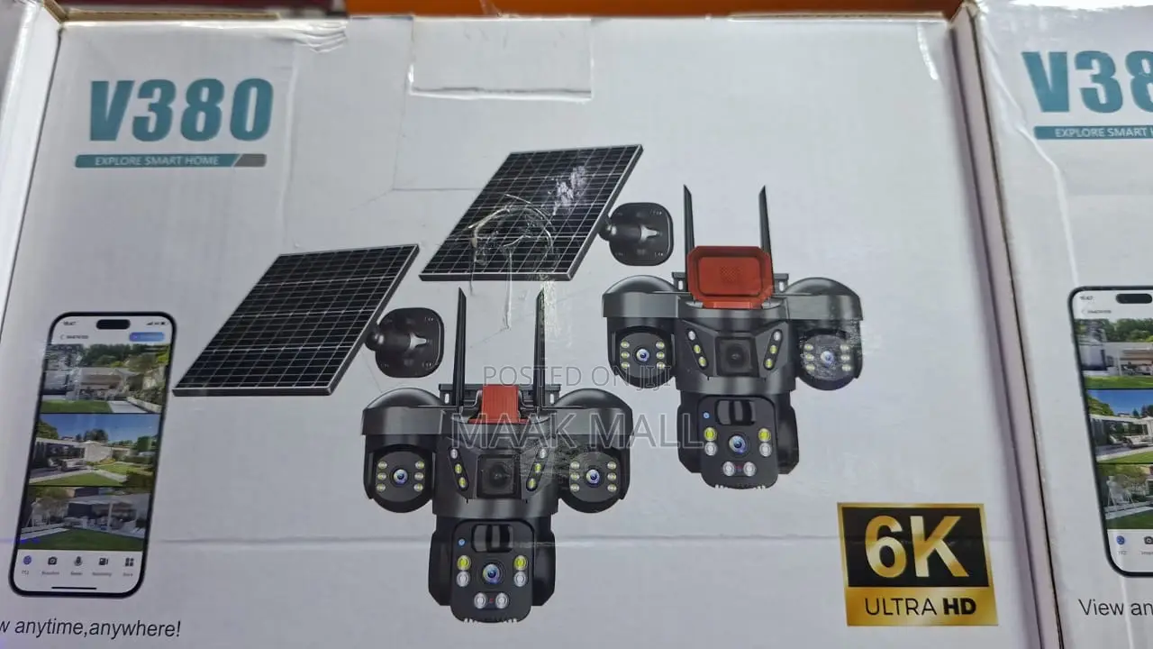 V380 - Ultra Hd Smart Solar Camera With 4 Lenses 360 Rotation
