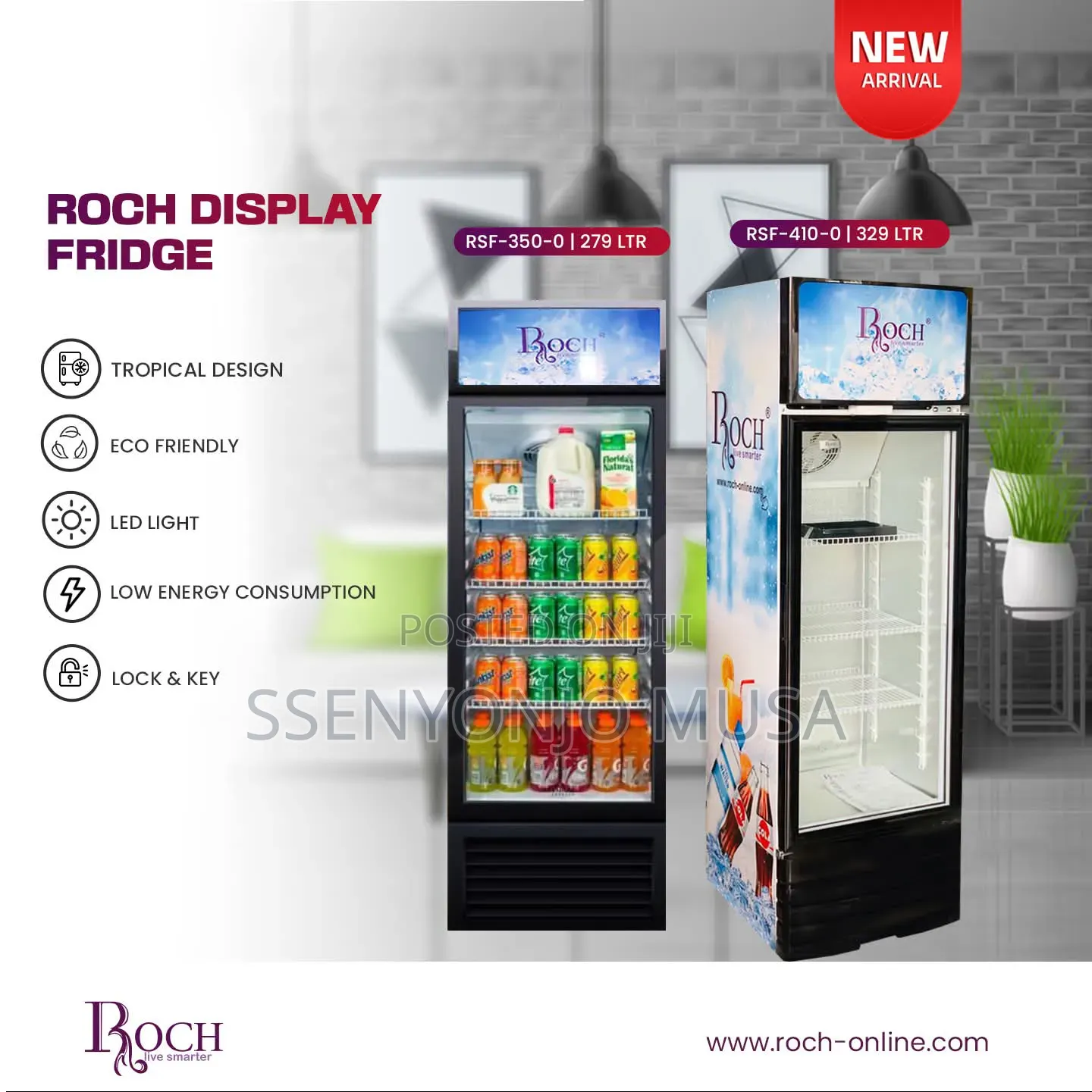 Roch Rsf-350l Display Fridge – 350l Beverage Showcase Chiller