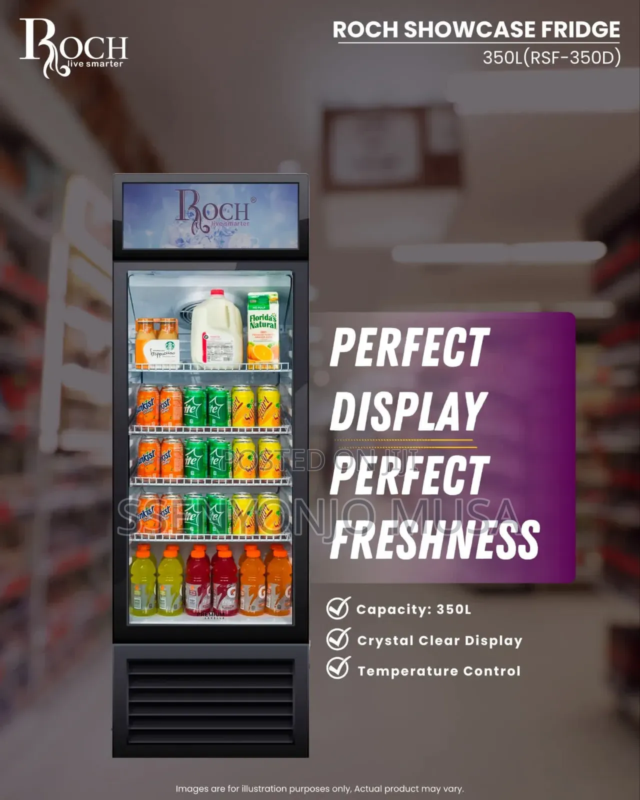 Roch Rsf-350l Display Fridge – 350l Beverage Showcase Chiller