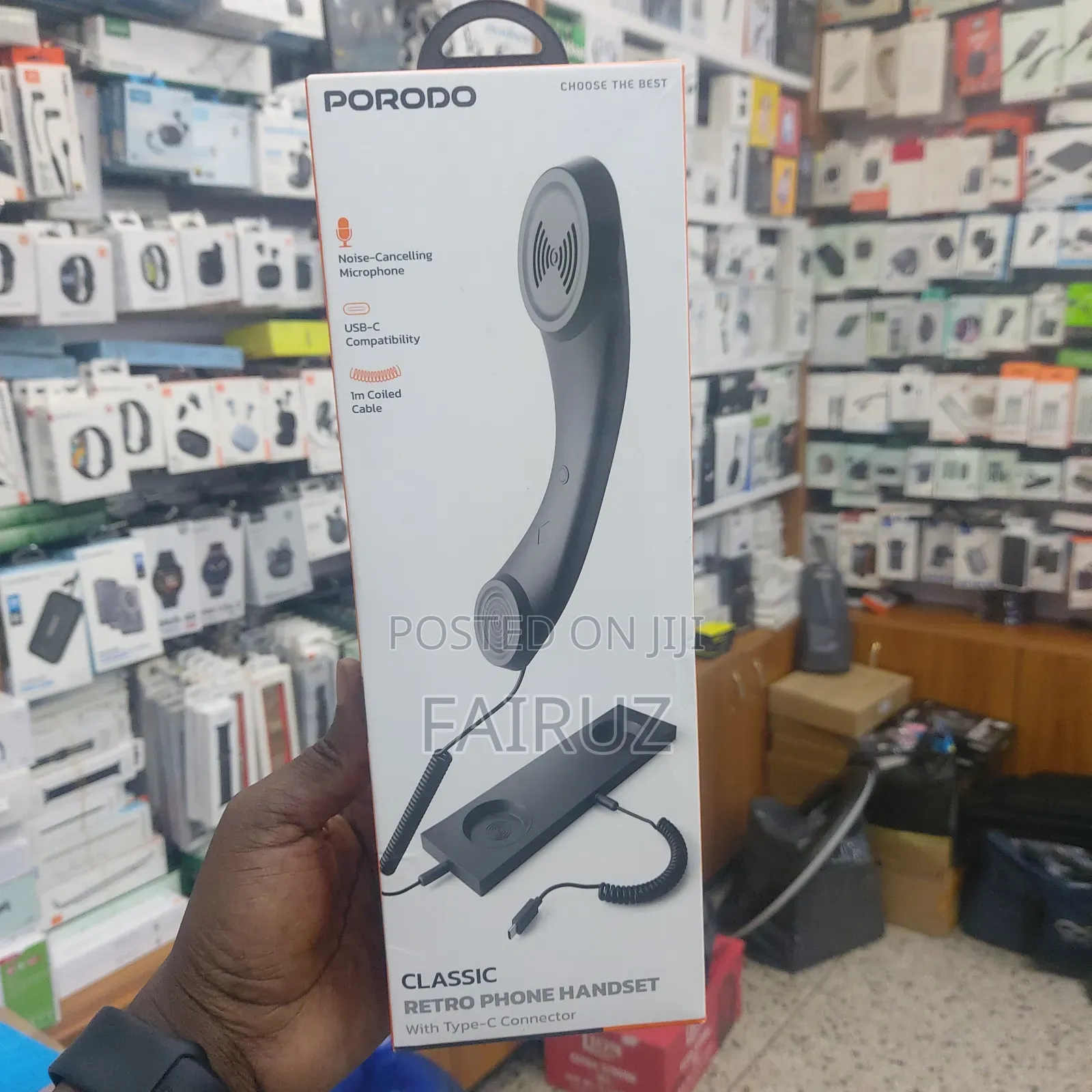 Porodo Classic Retro Phone Headset With Type-C Connector