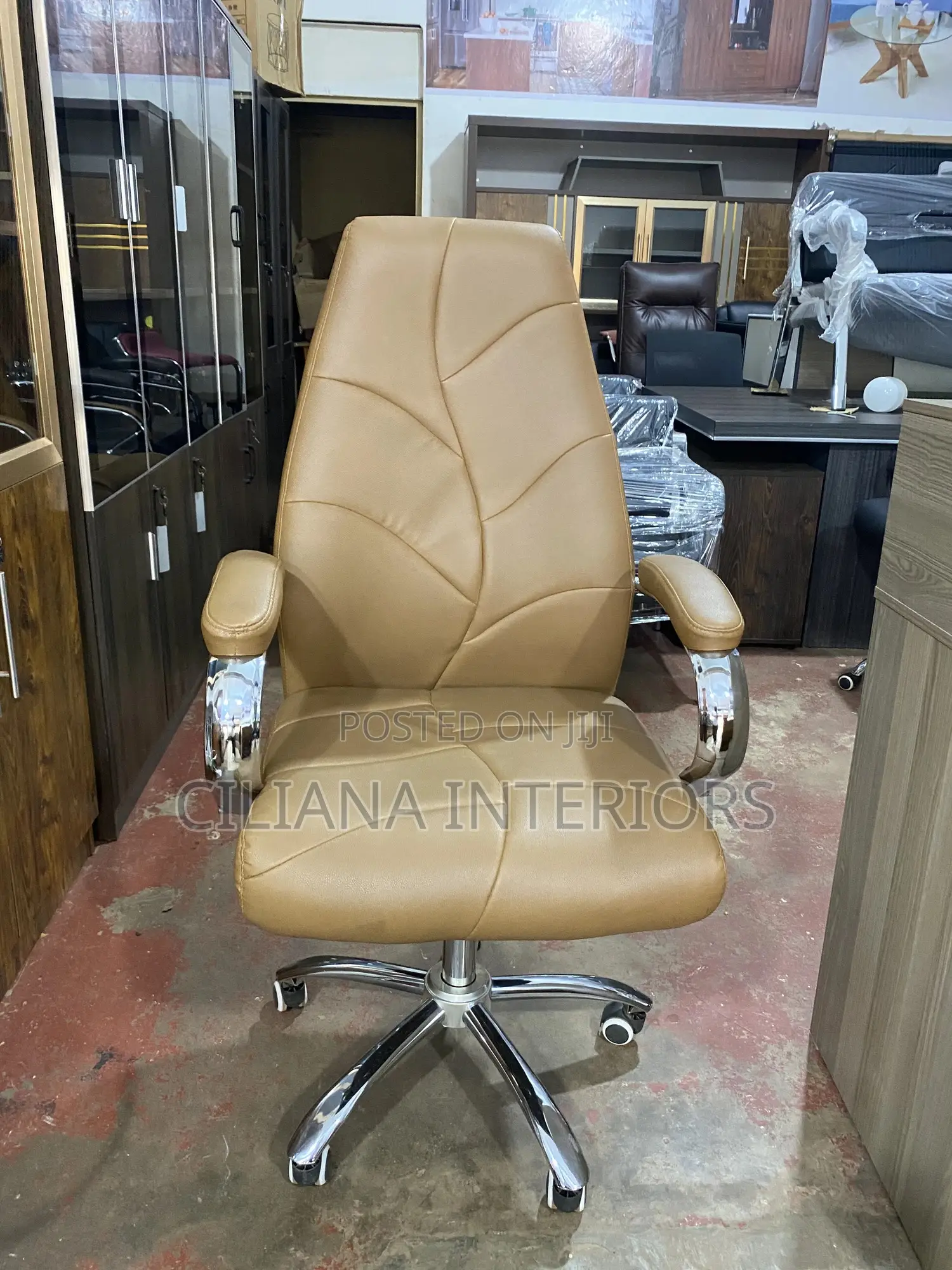 Brown Leafy Design Office Chair