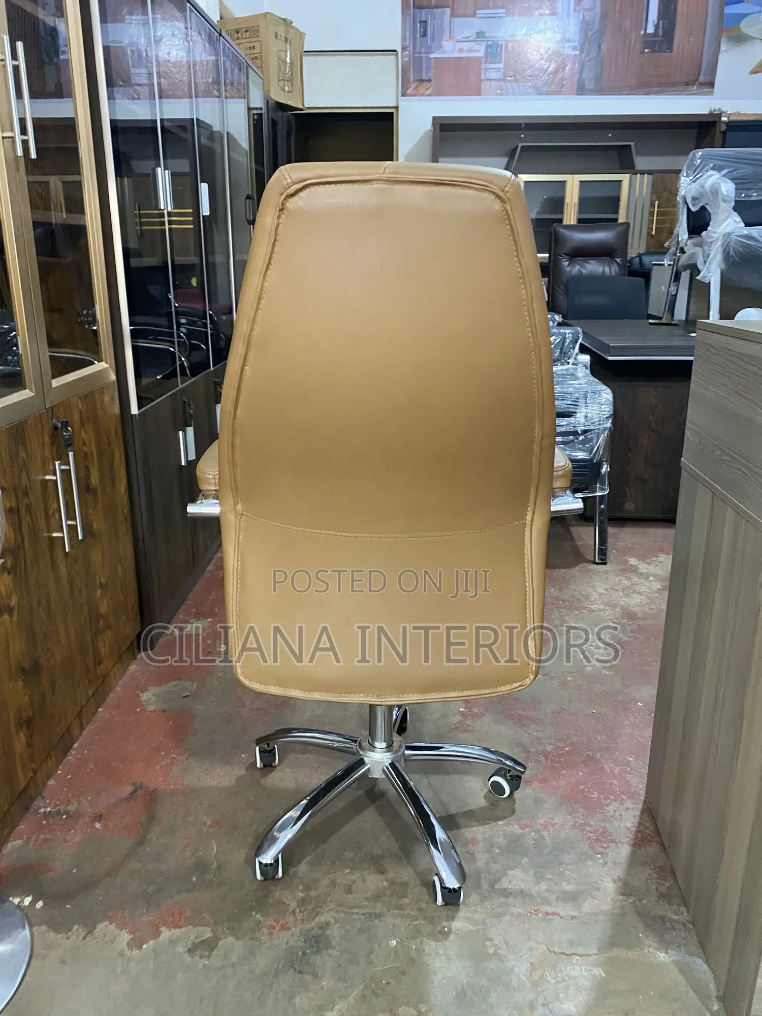 Brown Leafy Design Office Chair
