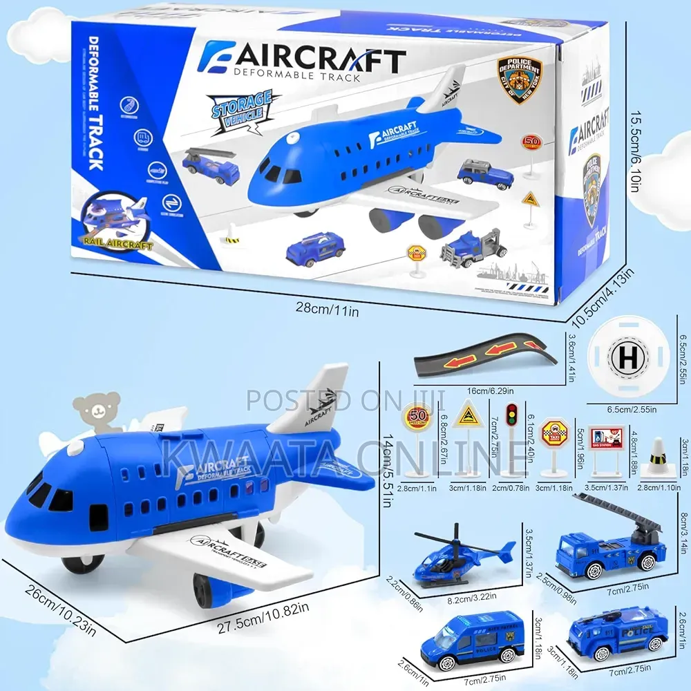 Kids Aviation Toys and Cars With 3 Mini Cars and 1 Helicopter