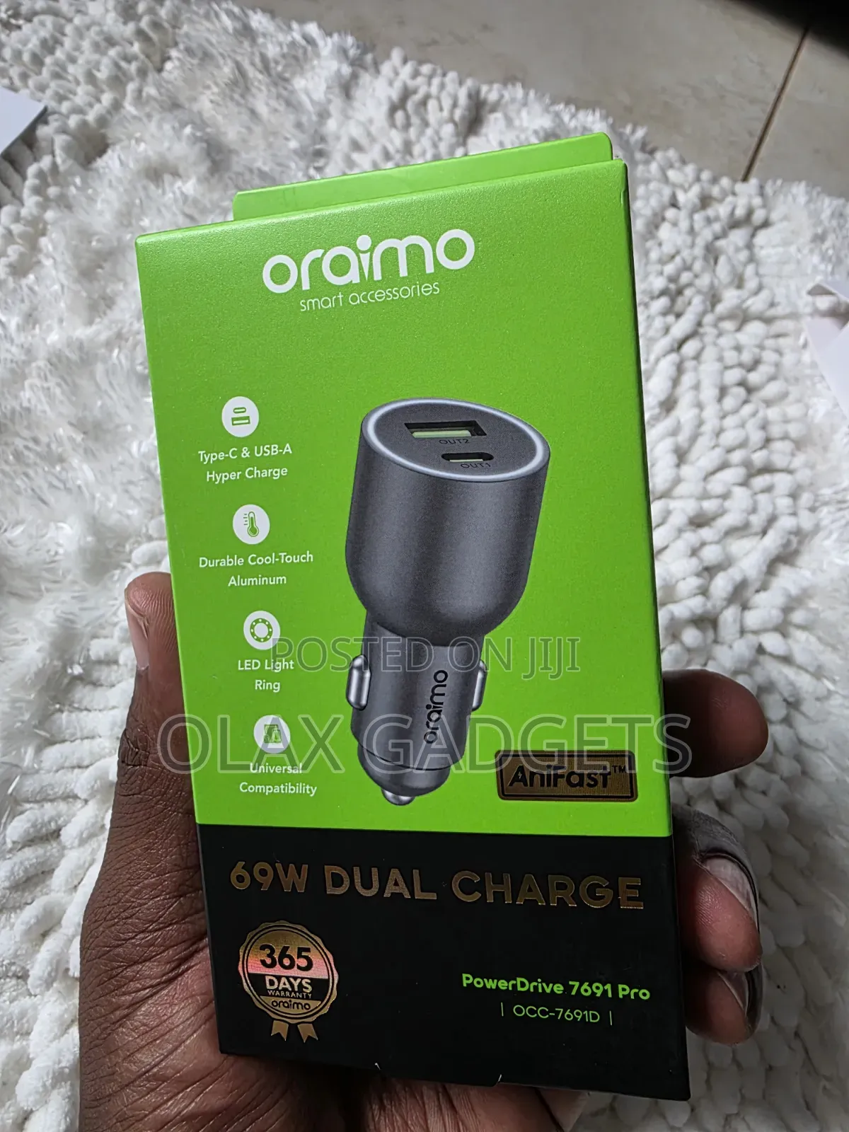 Oraimo 69w Super Fast Car Charger (Occ-7691d)