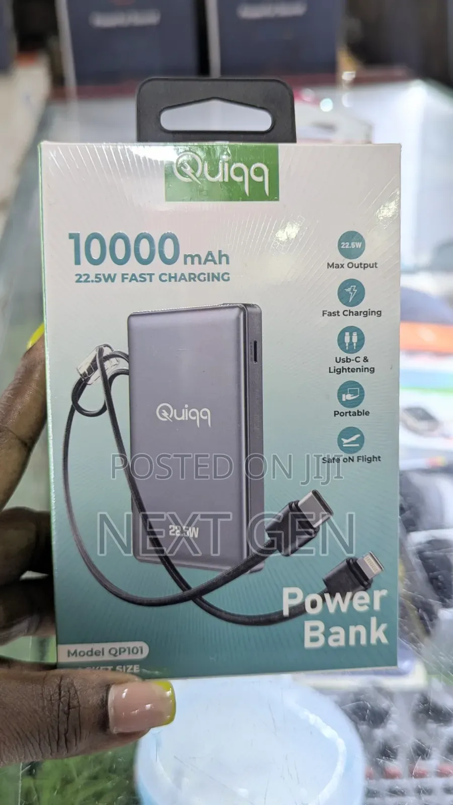Original Quiqq 10000mah Powerbank 22.5watts Fast Charge iPhone+Type C