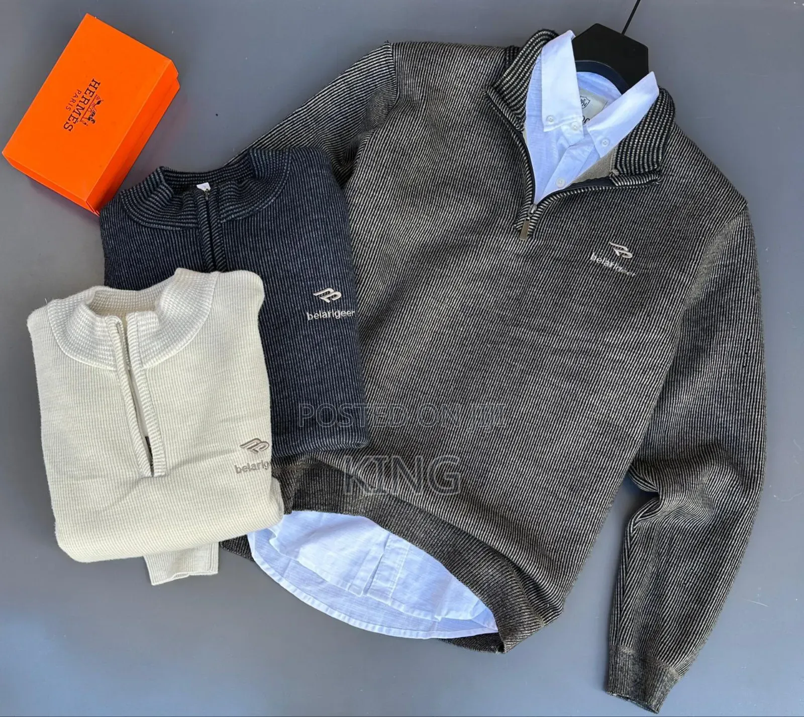 Knitted, Long-Sleeved, Quarter-Zip Sweaters for Men, Women