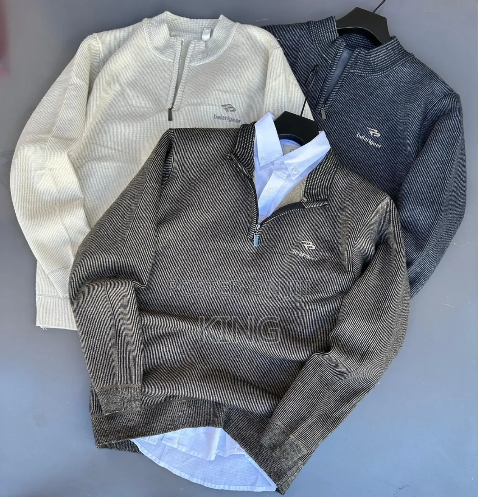 Knitted, Long-Sleeved, Quarter-Zip Sweaters for Men, Women